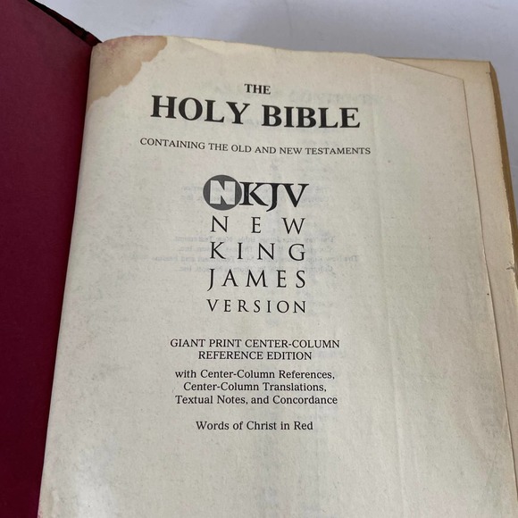 Holy Bible NKJV New King James Version Giant Print Center Column 1994 Ref Ed - Picture 6 of 10